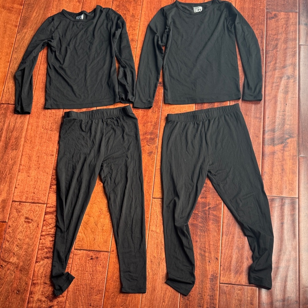 32 Degrees Kids Black thermals base layer youth S lot of two sets